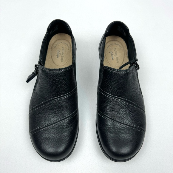 Clarks Cora Giny Textured Leather Cushioned Loafer - Picture 2 of 12